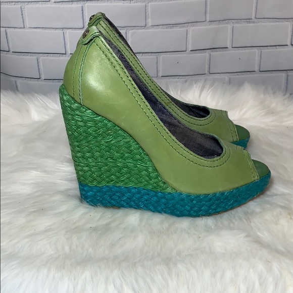 Calvin Klein Hallen Green Wedge Shoes Size 10 runs small 9.5 - Picture 4 of 5